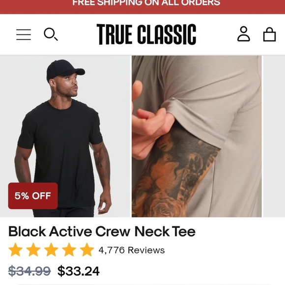 BRAND NEW TRUE CLASSIC SHORT SLEEVE TEES (package of 3) - Picture 3 of 8